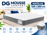 DG MOUSSE MATELAS 120 X 200 CM EP 20 CM - SUPER CONFORT ORTHOPEDIQUE MEDICALE