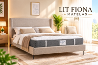 FIONA lit 160 X 200 cm + DG MOUSSE MATELAS EP 20CM – SUPER CONFORT