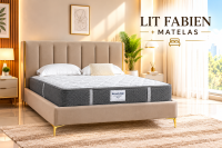FABIEN lit 160 X 200cm similicuir + DG MOUSSE MATELAS 160 X 200 CM EP 20CM – SUPER CONFORT